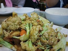 猪颈肉炒散菜花-大唐靓汤江门私房菜(景田店)