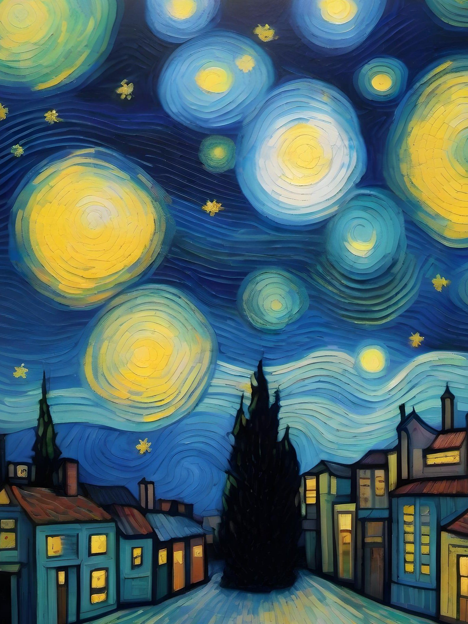 今日画 梵高《星空》