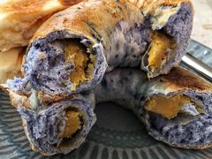 星空蝶豆花烤地瓜贝果面包-啊噗吐呦现场烘焙(麦凯乐店)