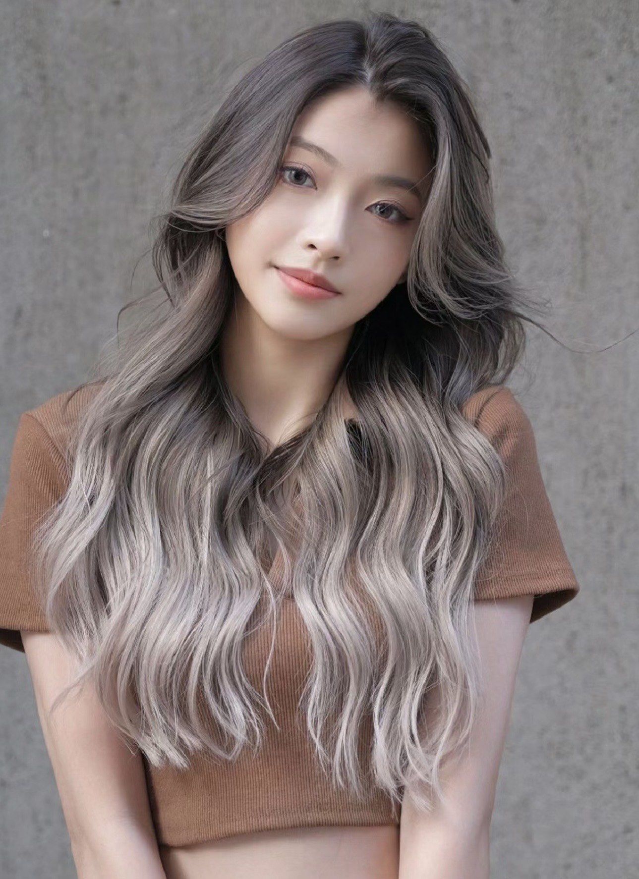 流行灰渐变染发
