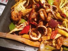 炭火干锅虾+鱿鱼须-炭舍干锅·烤鱼(扬名广场店)