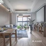 89㎡现代简约，喜欢他家客厅，投影、书架、绿植...