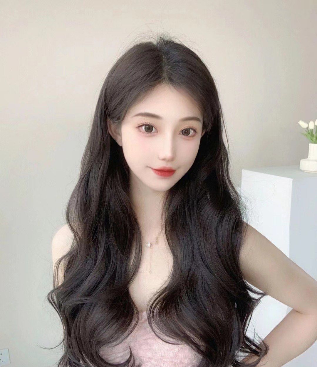 温柔黑长直 #烫发 #简单又好看的发型