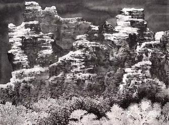 山水画很难把握，如果画者作画时没有情感，画出来的东西
