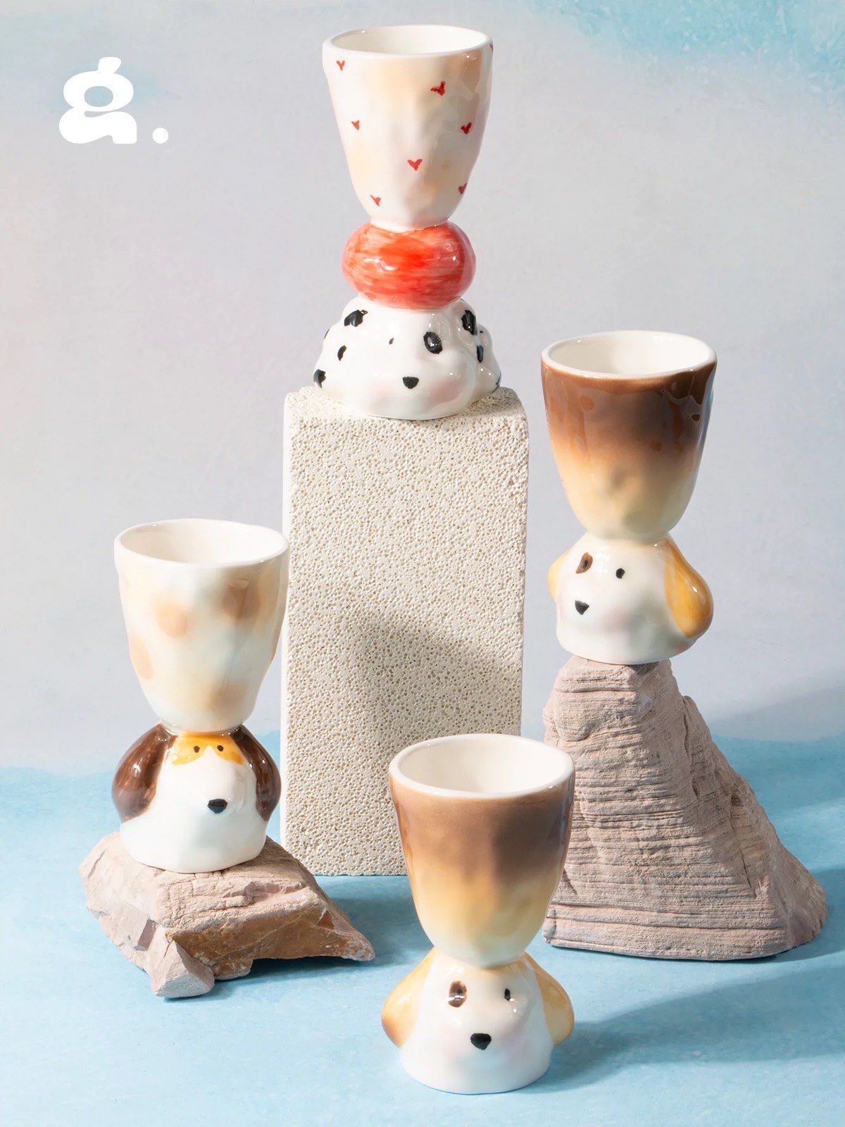 可爱小狗手捏陶瓷杯