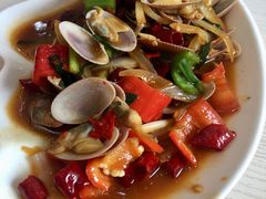 姜葱爆炒花蛤-覃记海鲜美食餐厅