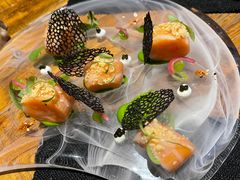 挪威三文鱼配法葱酱汁-AZUL by FUEL蓝色·法式酒馆(琶醍店)