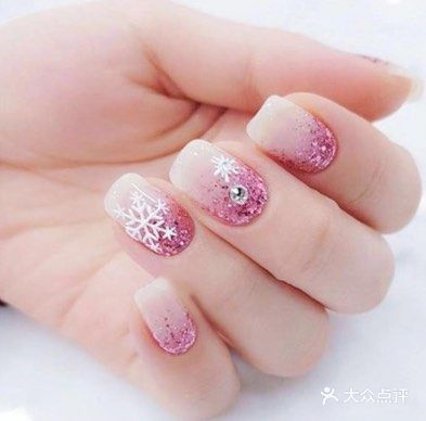 圣诞美甲系列：冬日雪花❄️，我🉑️