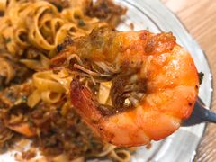 南洋大虾龙利鱼宽面-HELLO 27 意面·沙拉·帕尼尼