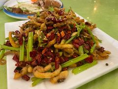 干煸鱿鱼须-大眼锅贴水饺(河东店)