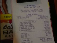 账单-Bamboo Bar & Grill Restaurant