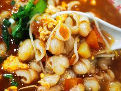 番茄鸡蛋烩麻食-手擀菠菜面(西康路店)