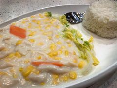 白汁粟米鸡丝饭-旺角宝港式茶餐厅(寮步店)