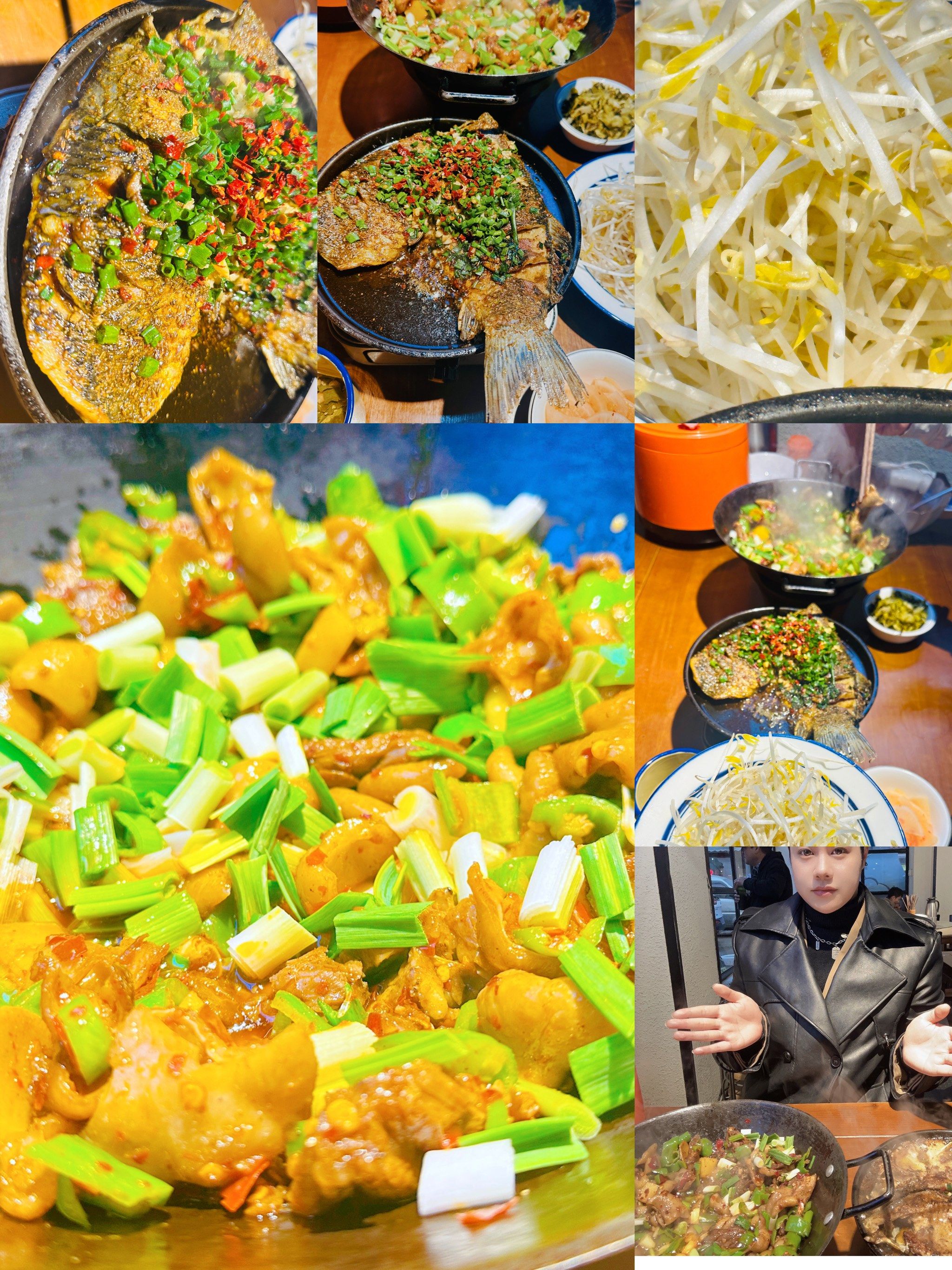 贼大一锅配上酸菜简直味道一绝吃了念念不忘这个铁板煎鱼外酥肉嫩