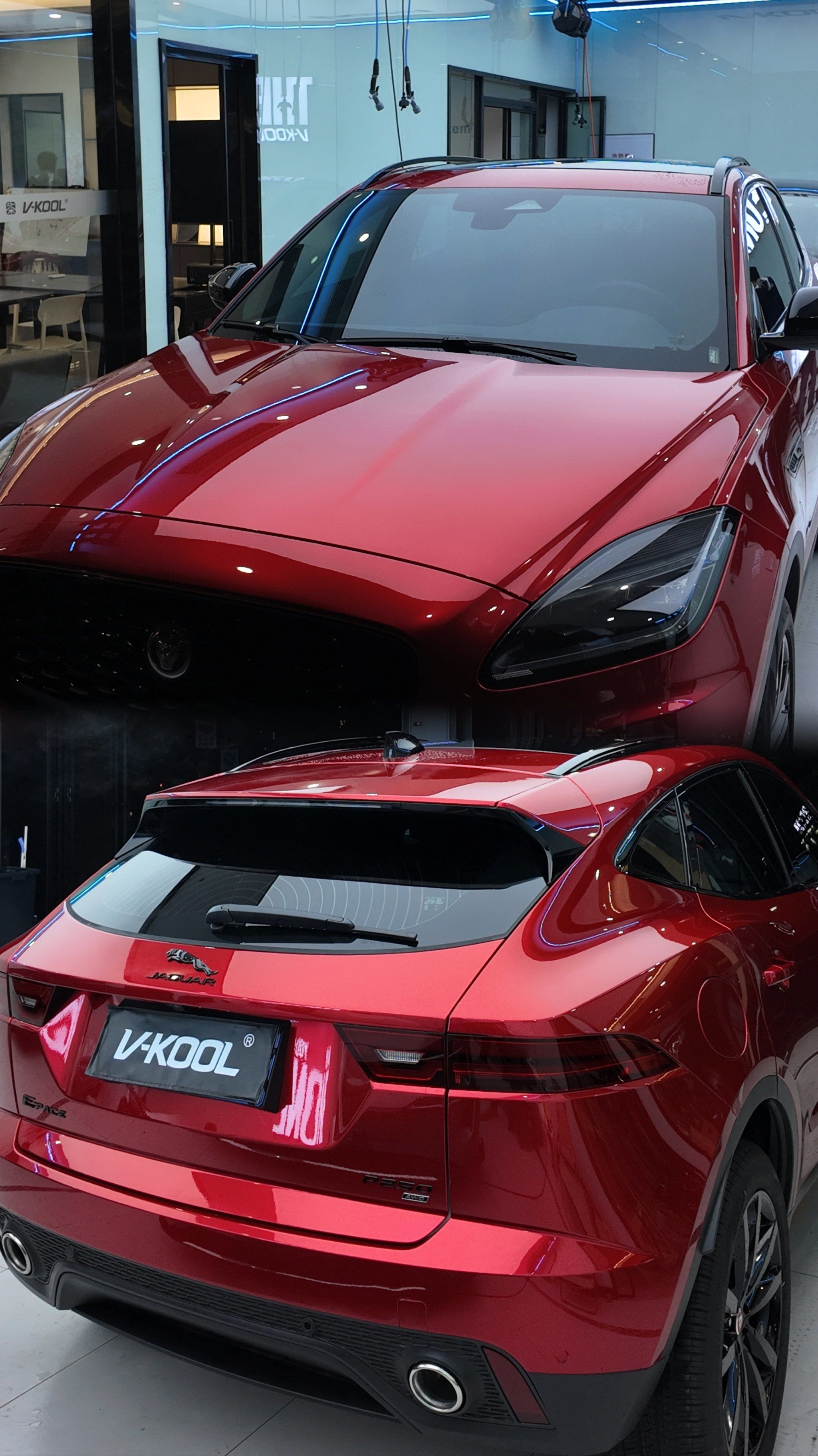 捷豹 e-pace 装贴液态金属宝石红改色