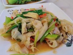 葱爆螺片-富临港·蒸汽海鲜·手抓海鲜·炒菜(栈桥店)