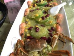 海鲜黑毛节瓜船-水乡人家私房菜(逢简店)