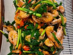 韭菜炒小河虾-烧肉馆(古北水镇景区店)