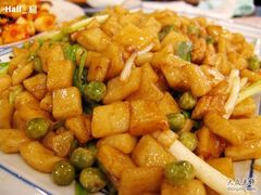 面疙瘩豌豆肉丁韭叶…哇~~-老浒记烤鸭-北京菜(琉璃厂店)