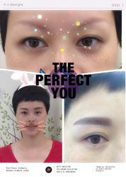 美女刚完韩式半永久平眉（和）美瞳线-平萍纹绣韩式半永久定妆