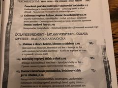 菜单-Krčma Šatlava