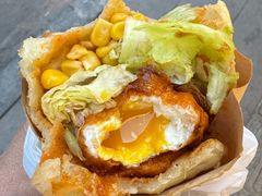 -小红车炸蛋葱油饼