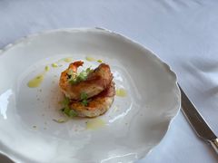 培根大明虾配梨子芥末酱-Jean Georges