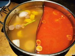 番茄牛尾鸳鸯锅-左庭右院鲜牛肉火锅(新梅广场店)
