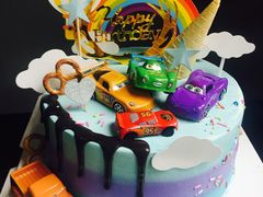 赛车总动员男童动物奶油生日蛋糕-艾加柒克蛋糕茶歇甜品台(春熙路店)