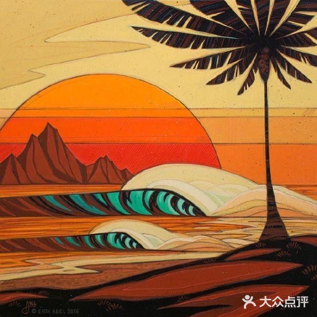 色彩明快的自然风景插画🏖️