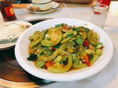 青番茄炒腊肉-邵老爹老杭州白斩鸡·家常菜(建国北路店)