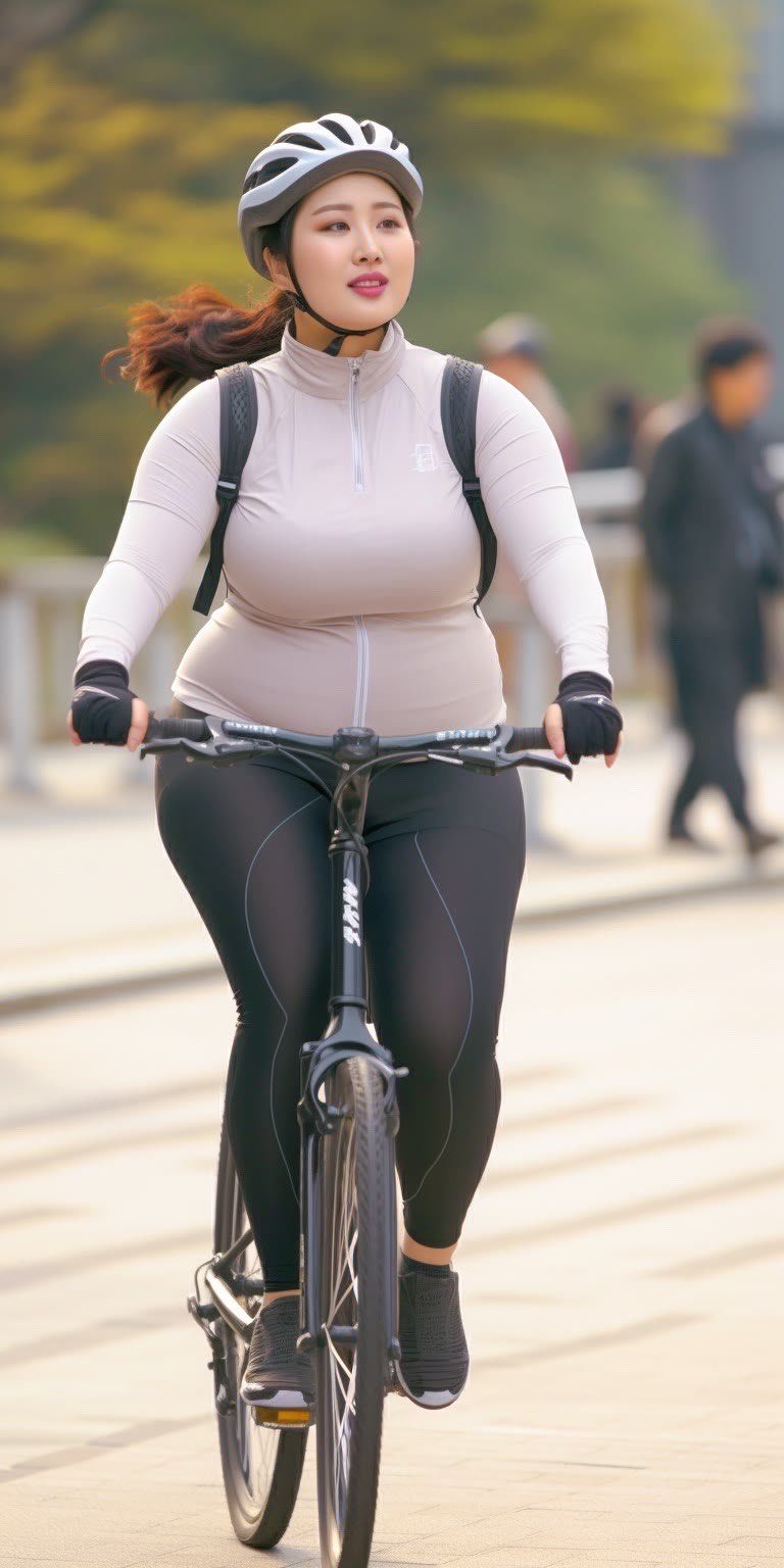 胖胖的女生也可以骑行
