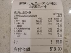 账单-湘潭九龙鱼头店(城南西路店)