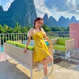 边看山景边泡澡太舒服啦！