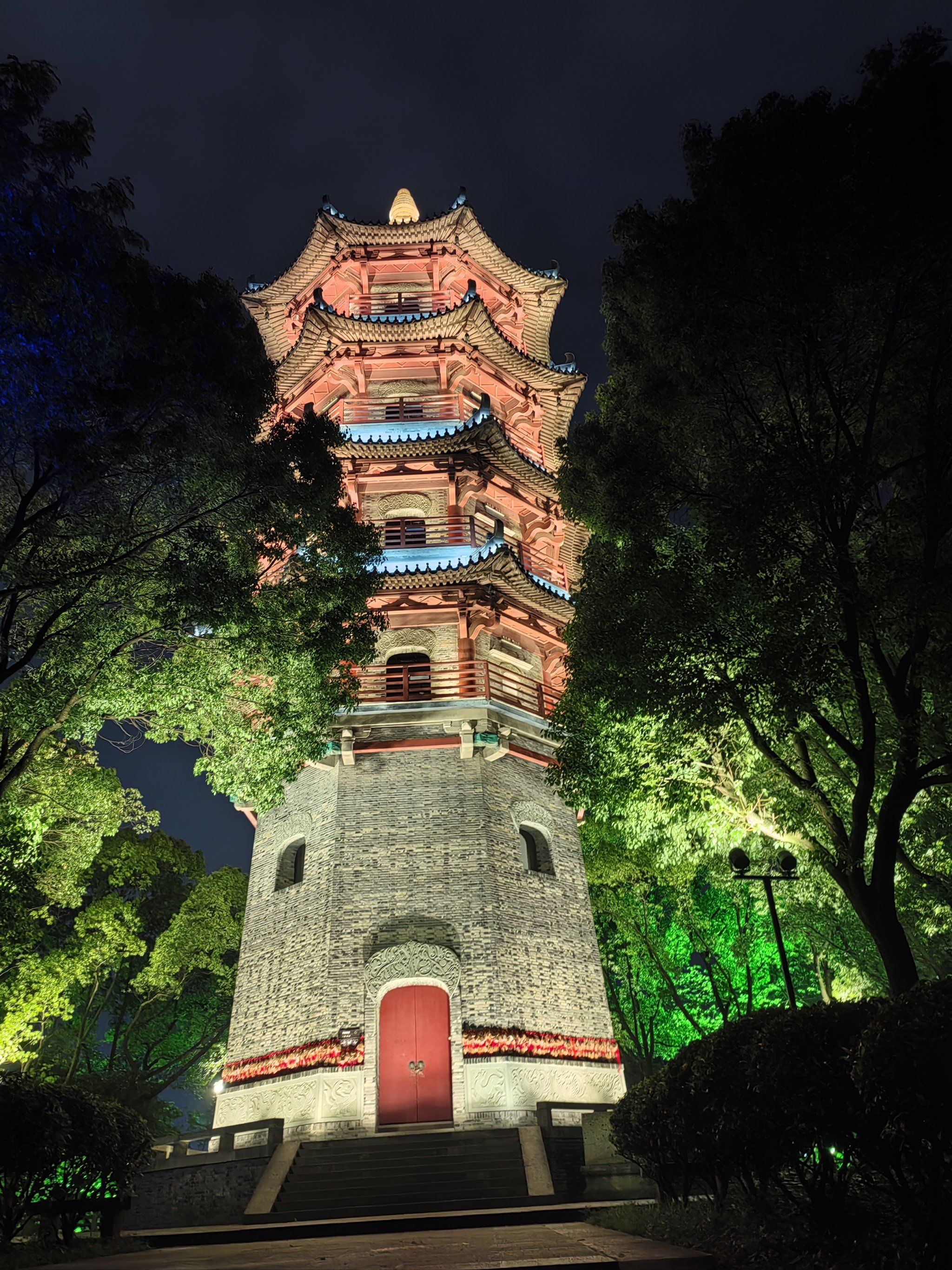 蕺山公园拍照 #蕺山公园文笔塔 #蕺山夜景 #绍兴