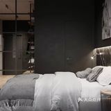 由于户型限制，厨房卫生间这边几乎无采光，设计师将卧室