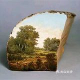 木桩上的创意画