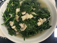 枸杞头炒蘑菇-长廊好灶头 本地人农家菜(枫泾古镇店)