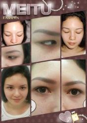 混血美女在本店做的欧式黛运眉和美瞳眼线-艾妃罗高科美肤美甲美睫健康管理