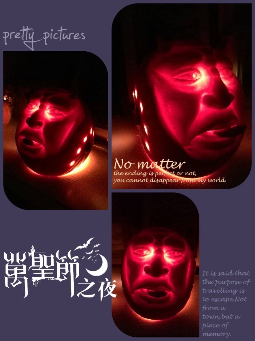 2014年万圣节雕刻的鬼脸南瓜灯