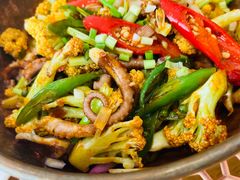干锅有机菜花炒八代-山东宾馆·齐鲁苑餐厅