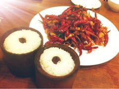 老干妈煸鱿鱼须-吕氏疙瘩汤·私家菜馆(慈云寺店)