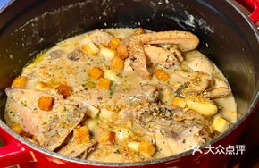 Porcini Truffle Cream Stew Chicken with Potato Dumplings