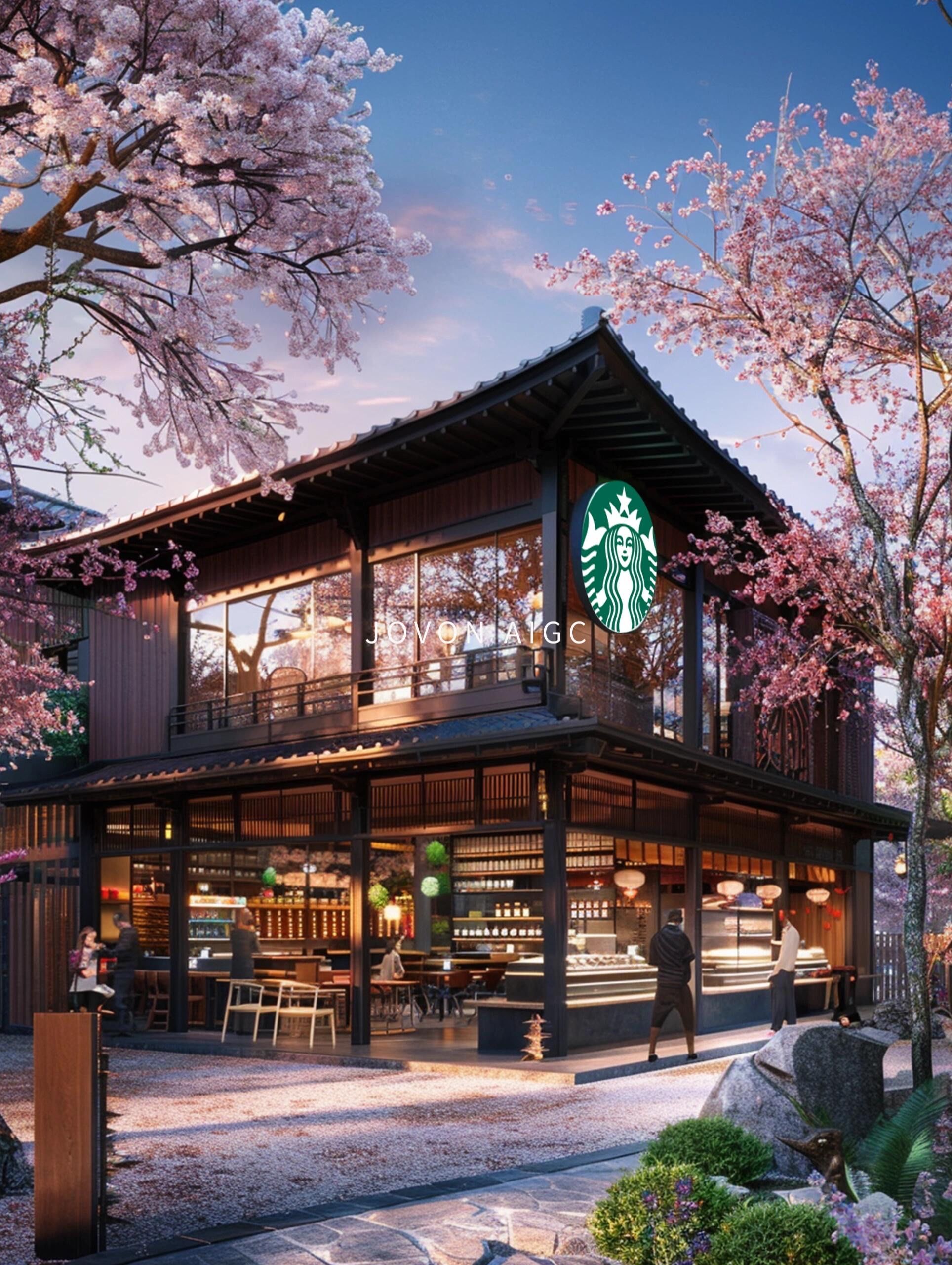星巴克与樱花联名店