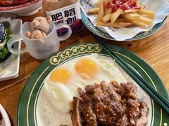 黑椒牛扒双蛋饭-肥韬茶餐厅(南山mini店)
