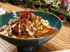 印度风味菠菜咖喱鸡腿拌面-里面·Noodlology(机电院店)