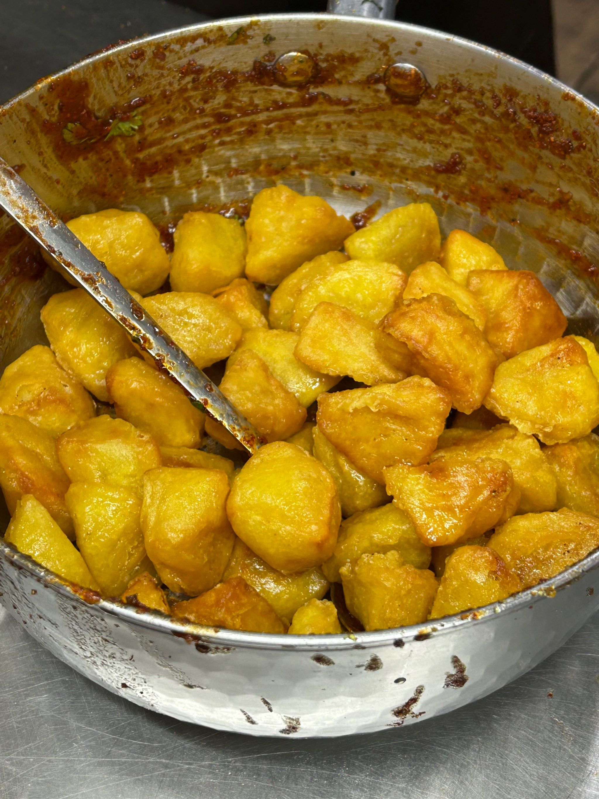 正定夜市必吃的锅巴土豆