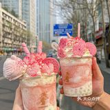这才是仙女喝的奶茶吧🌸粉嘟嘟的贼好喝！