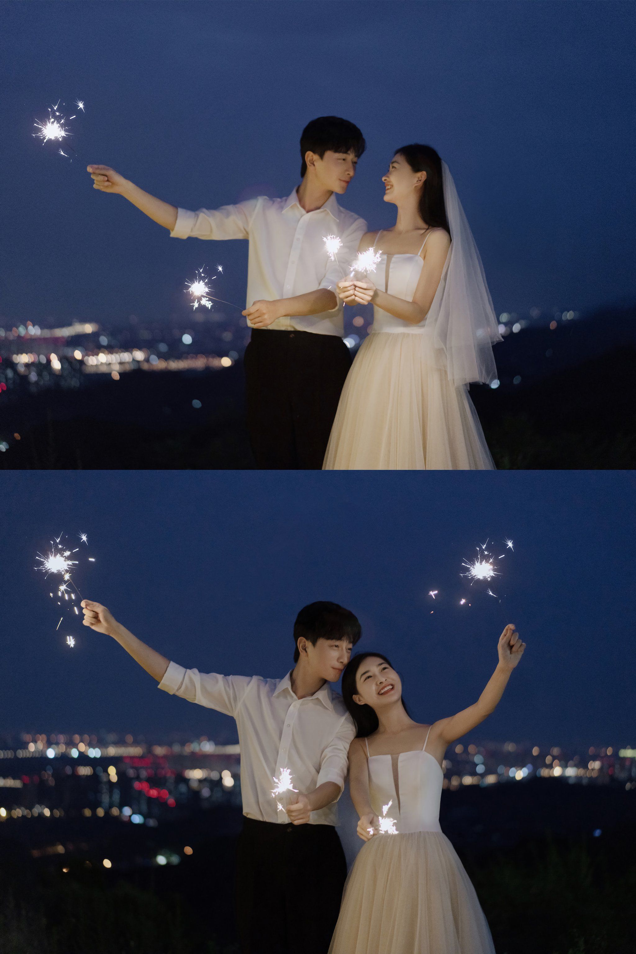 夜景烟花情侣外景,更适合夏天的夜晚