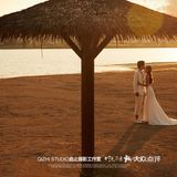 暖色系水景黄昏婚纱照